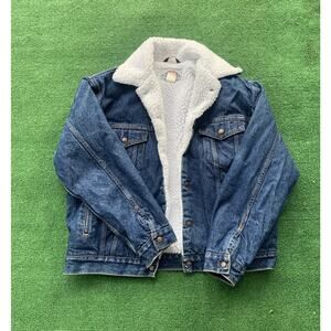 Authentic Vintage 90s Levi Sherpa Wool Denim Trucker Jacket Size Medium